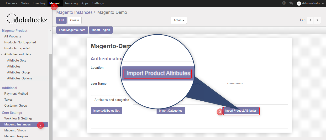 product attributes import from magento2 to odoo bridge