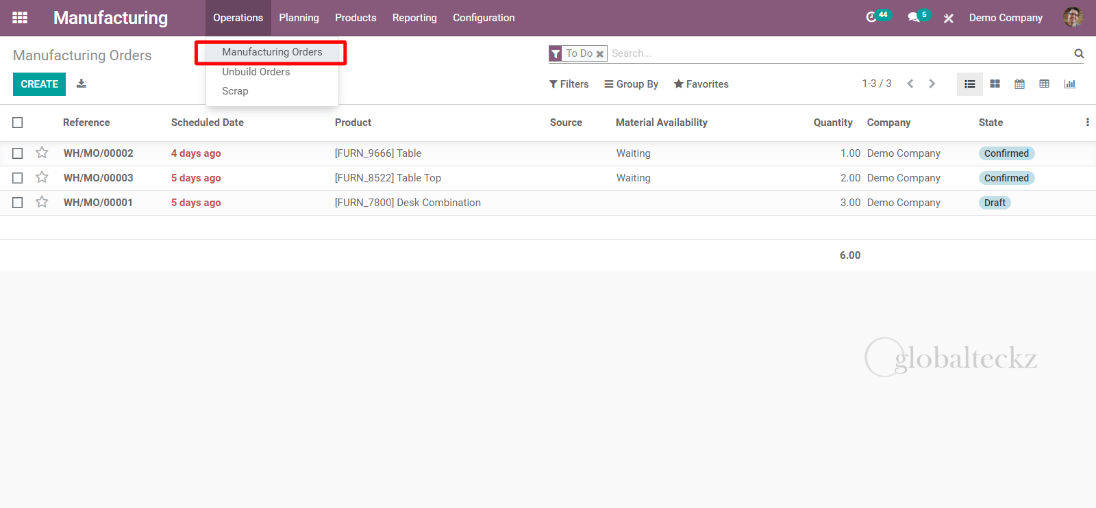 Manage Scrap Orders in Odoo ERP - Globalteckz