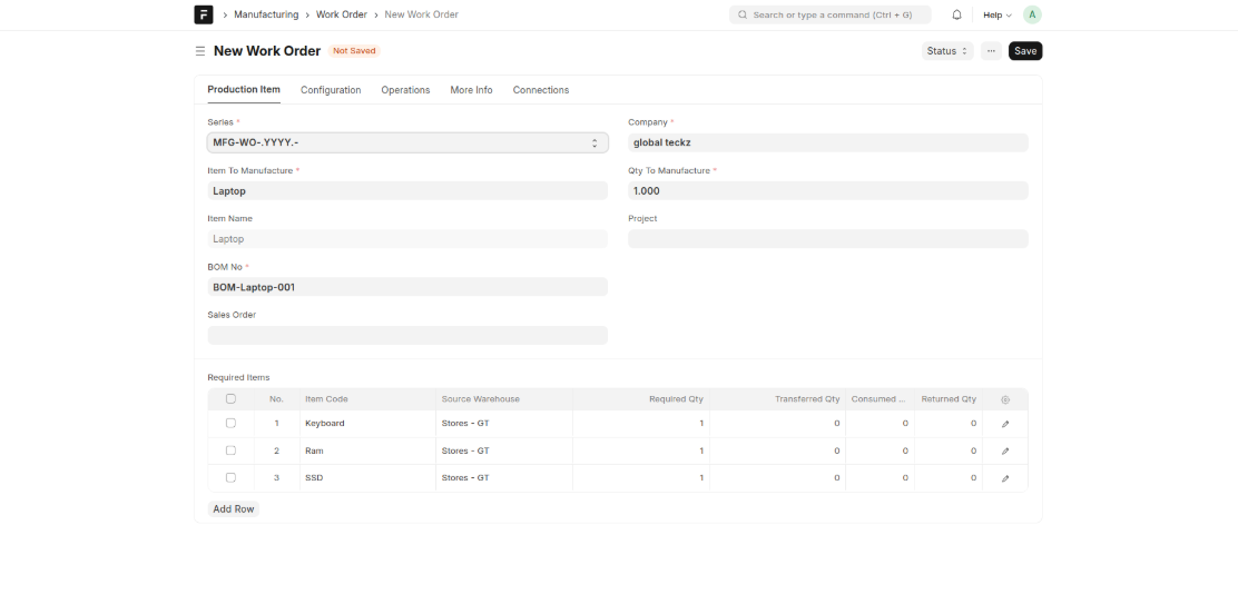 Erpnext Manufacturing Module Features Process Tutorial Globalteckz